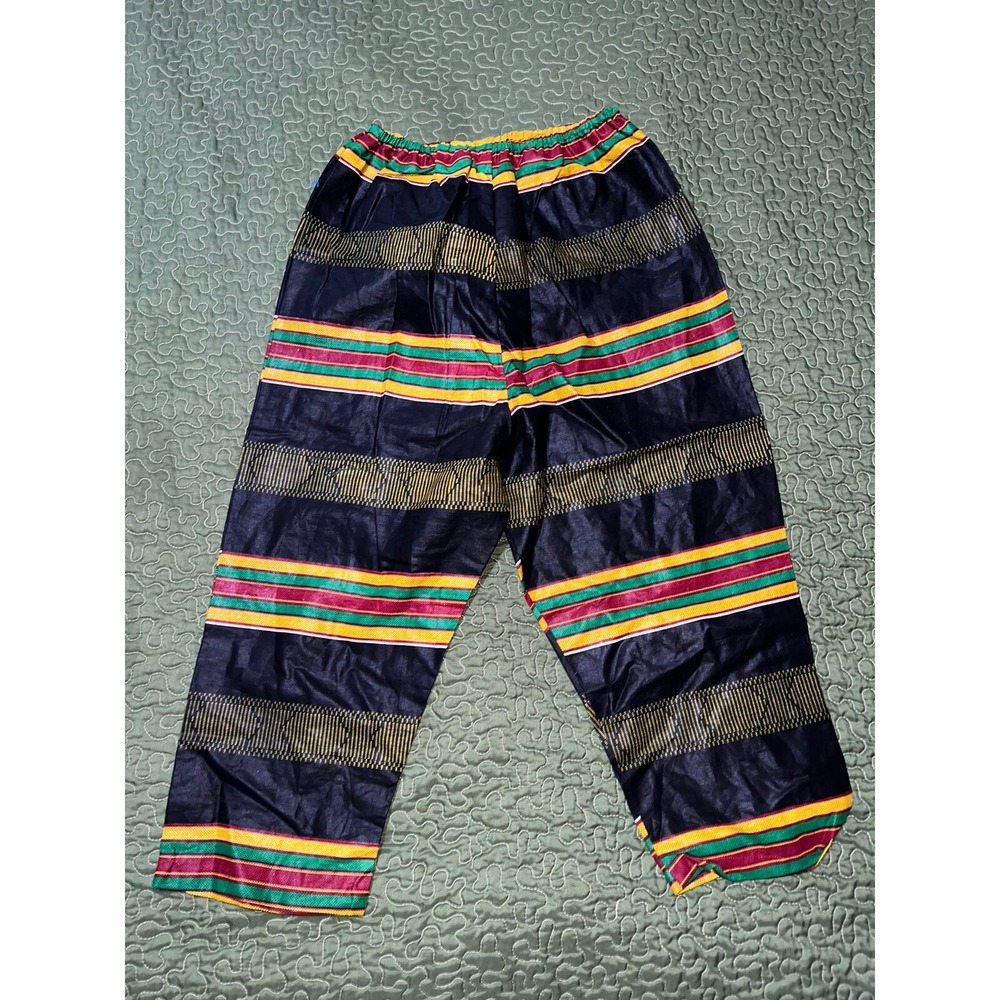 African Wax Print Fabric Pants , Capri Length , Dance , Handmade, Rare , Unique